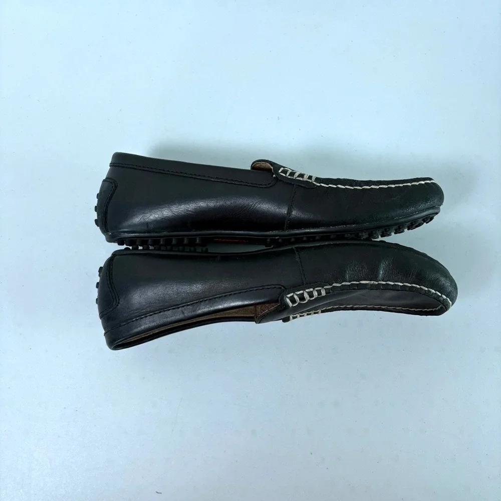 Polo Ralph Lauren Woodley Driving Loafers Mens 8.5 D Black Leather Slip On Shoes